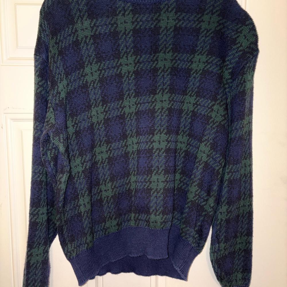 Roundtree & Yorke Blue and Green Knit Sweater